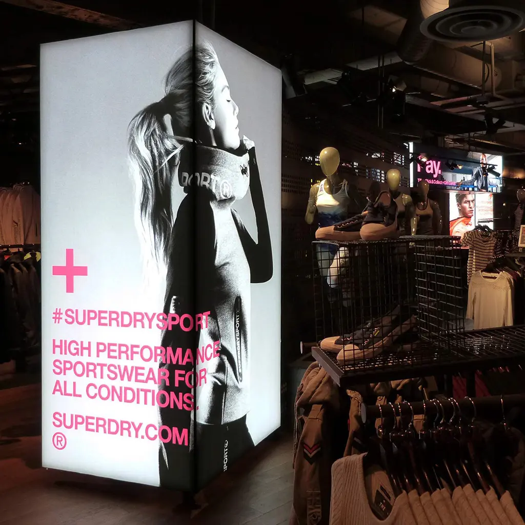 Retail Lightboxes-Corner Lightboxes-Superdry